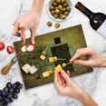thumbnail image 5 of Rustic Cutting Board, Historical Italian Door of Stone House Mediterranean Picturesque Heritage, Decorative Tempered Glass Cutting and Serving Board, Small Size, Amber Brown, by Ambesonne, 5 of 5