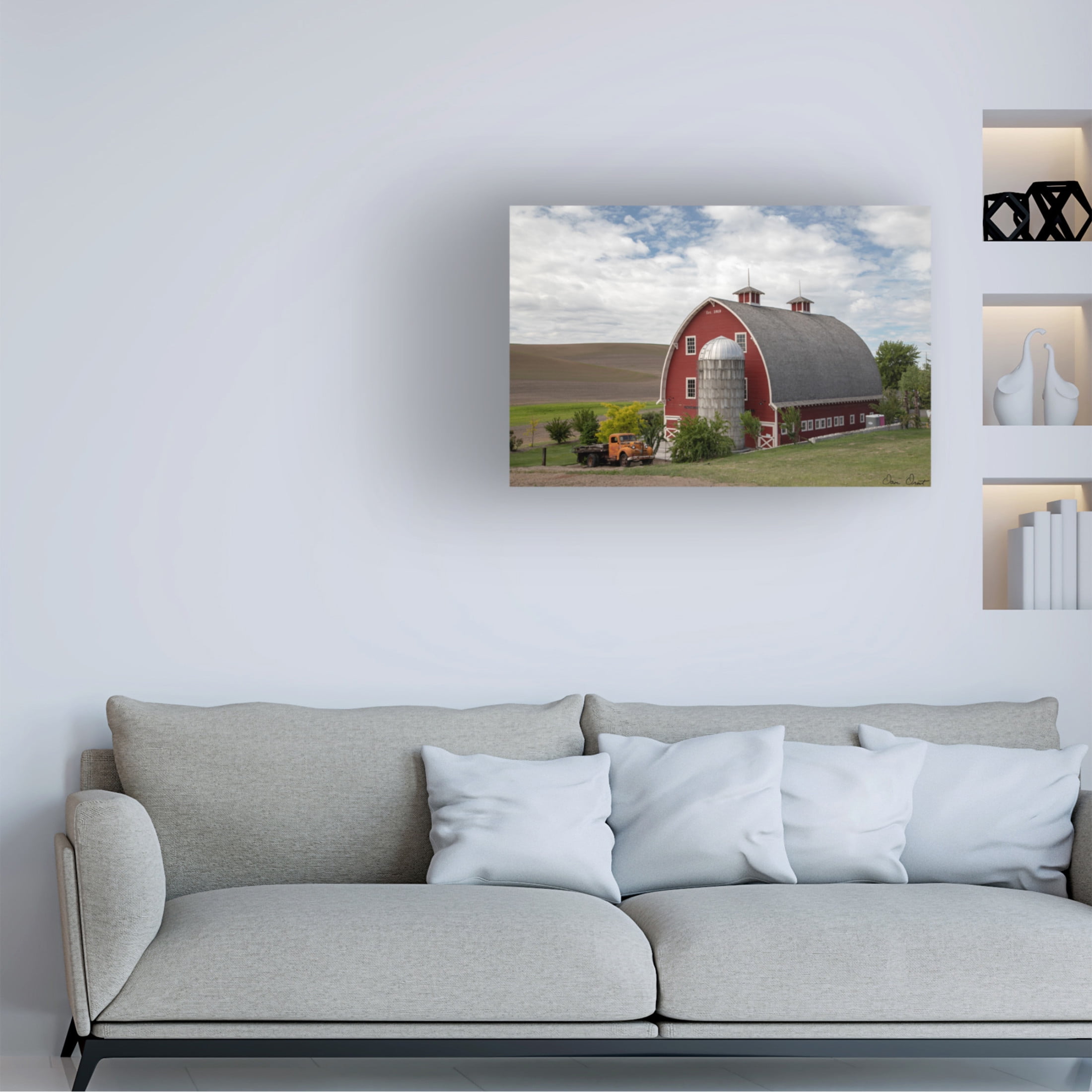 Trademark Fine Art David Drost  Truck and Palouse Barn Canvas Wall Art