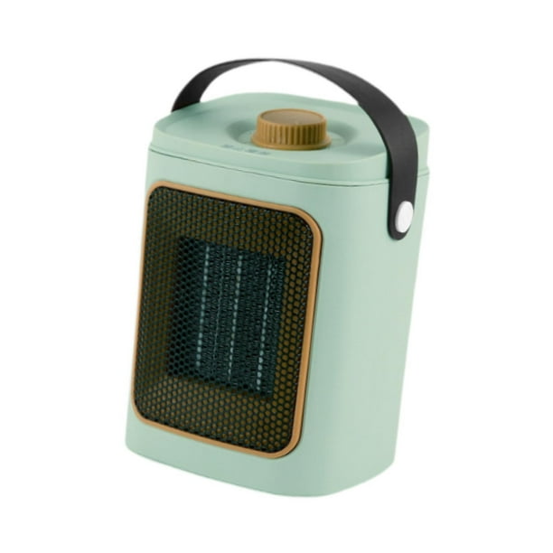 Calentador eléctrico compacto, portátil, ajustable, calentador para espacios pequeños, ventilador de calentamiento rápido para dormitorio, cocina, verde