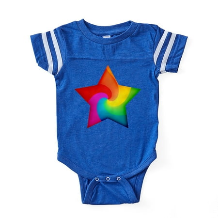 

CafePress - Star Rainbow Swirl - Cute Infant Baby Football Bodysuit