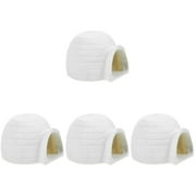 Fairy Garden House 4 Count Simulation Igloo Mini Models Fish Tank Decoration for Living Room Ice Craft Figurine White Toddler Child