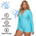 thumbnail image 3 of Ocean Blues Women's Long Sleeve One Piece Bathing Suit Athletic Boyleg One Piece Swimsuit UPF 50+ Sun Protection Rash Guard, 3 of 9