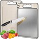 thumbnail image 1 of Tabla de cortar de acero inoxidable antideslizante de doble cara con ranura para jugo, 1 of 6