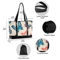 thumbnail image 2 of FORMRS Canvas Laptop Tote Bag for Women with 15.6" Computer Compartments Shoulder Handbag, Green Butterflies, 2 of 7