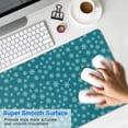 thumbnail image 4 of Long Mouse Pads for Desk,Teal Christmas Snowflake Pattern Desk Mats on Top Of Desks, Desk Mouse Pad Extra Large with 3mm Non-Slip Base and Stitched Edge for Gaming,Office,Work,Home 31.5x11.8in, 4 of 5