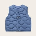thumbnail image 2 of zbxnLI Toddler Girls Boys Puffer Vest Jacket V Neck Sleeveless Button down Waistcoat Kids Outerwear Vests, 2 of 4