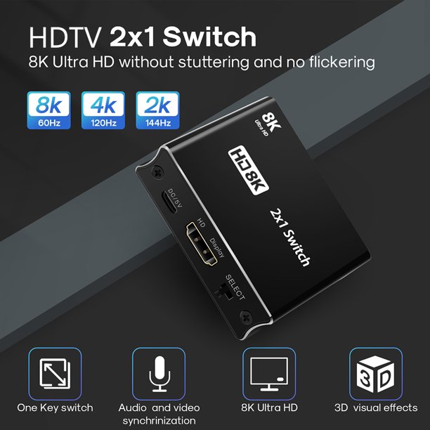 Conmutador Kvm Conmutador KVM USB Ultra HD 8K Convertidor divisor de video 2.1 compatible con HDMI para PS