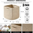 thumbnail image 3 of 11 Inch Cube Storage Bins, Organizing Bins for Cube Organizer, Storage Baskets for Organizing, Woven Storage Basket for Shelves, Cotton Rope Toy Baskets Storage Kids, Brown (Pack of 3), 3 of 10