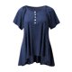 thumbnail image 4 of Moda mujer verano Casual botones Patchwork manga corta Pullove blusa sólida Fridja bn3626, 4 of 6