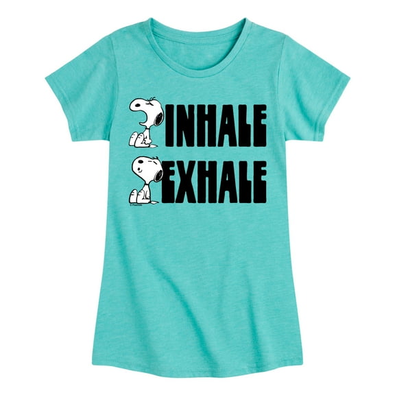 HYBRID APPAREL - Peanuts - Snoopy Inhale Exhale - Toddler & Youth Girls Short Sleeve Graphic T-Shirt