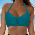 thumbnail image 2 of Yindaity Womens Swim Tops Women Swim Top - Bathing Suit Top Only 2025 Women Swim Top - High Neck Bathing Suit Top Only 2033 Swim Tops(Dark Green,S), 2 of 8
