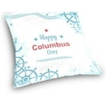 thumbnail image 3 of Happy Columbus Day Velvet Plush Throw Pillow Cushion Case Cover - 20" x 20" - Invisible Zipper Home Decor Floral for Couch Sofa No Pillow Insert, 3 of 5