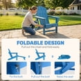 thumbnail image 5 of Outsunny Folding Adirondack Chair Set of 2, HDPE Fire Pit Chair with Retractable Ottoman, Cup Holder and Large Seat for Deck, Garden, Backyard, Blue, 5 of 9