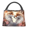 thumbnail image 1 of Easygdp Romantic Flower Fox Bolsa de Almuerzo Insulada Reutilizable, Bolsa de Mano y Bandolera para Oficina, Trabajo, Viajes, 1 of 6