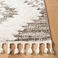 thumbnail image 3 of SAFAVIEH Moroccan Tassel Desmond Southwestern Shag Runner Rug, Ivory/Brown, 2'3" x 14', 3 of 7
