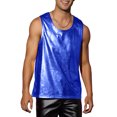 thumbnail image 1 of INSPIRE CHIC Débardeur Métallique pour Hommes Col Rond Brillant Disco Fête Sans Manches TG Bleu, 1 of 6