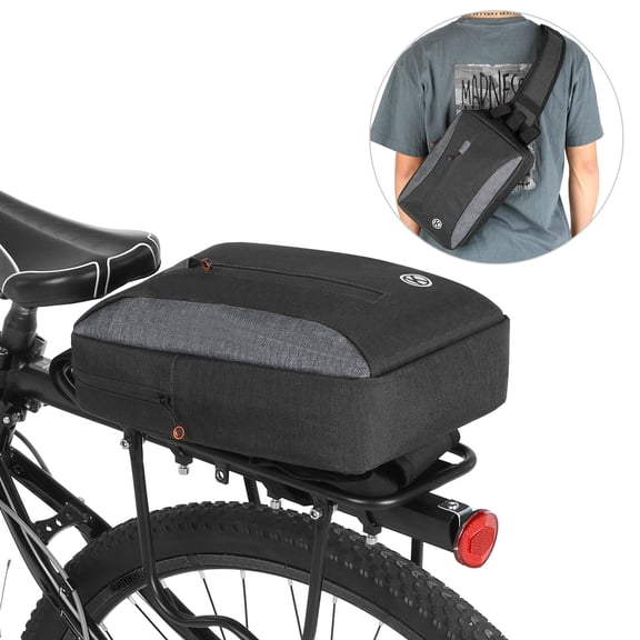 Tomshoo 2-in-1 Trunk Bag Casual Chest Sling Pack Bag Cycling Bike Rear Rack Carrier Bag Pannier