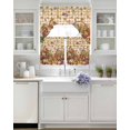 thumbnail image 3 of Plaid Pumpkins Fall Swag Kitchen Curtains Sets for Windows 24 Inch Length, Harvest Thanksgiving Botanical Leaves Short Window Curtain Panels Swags Valances and Tiers 3 Piece Set for Cafe/Dining Room, 3 of 5