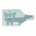thumbnail image 1 of Unicorn Cat Cutting Board, Magic Cat with Ornate Patterns Boho Motifs, Decorative Tempered Glass Cutting and Serving Board, Wine Bottle Shape, Pink Teal Pale Yellow, by Ambesonne, 1 of 1