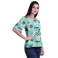 thumbnail image 3 of Moomaya Haut Col Rond Imprimé pour Femme Blouse Manches Coude Tunique Formelle Wear, 3 of 5