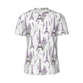 thumbnail image 5 of Wukai Lavender Flowers Print Men's Short-Sleeved Mesh T-Shirt,Quick-Dry Short Sleeve Workout T-Shirt-5X-Large, 5 of 8