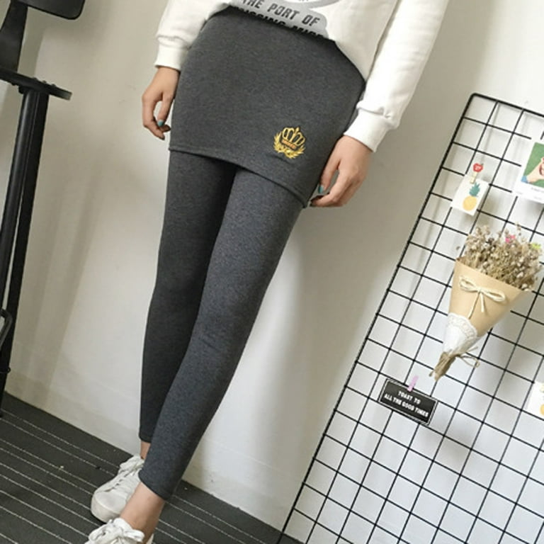 Mrat Full Length Pants Leggings Work Pants For Women Office Ladies Culotte  Cashmere Leggings Windproof and Cold Lasting Warmth Pants Slim Fit Casual