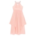 thumbnail image 4 of LiiYii Kids Girls Sleeveless Chiffon Wedding Party Flower Girl Dress Floor Length Bridesmaid Ball Light Pink 14, 4 of 6