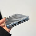 thumbnail image 2 of Cute Curly Wave Case for iPhone 12 6.1 inches, Water Ripple Pattern Phone Case Slim Shockproof Satin Glossy Cover for Girls Boys Silicone 3D Non-Slip Case -Silver, 2 of 11