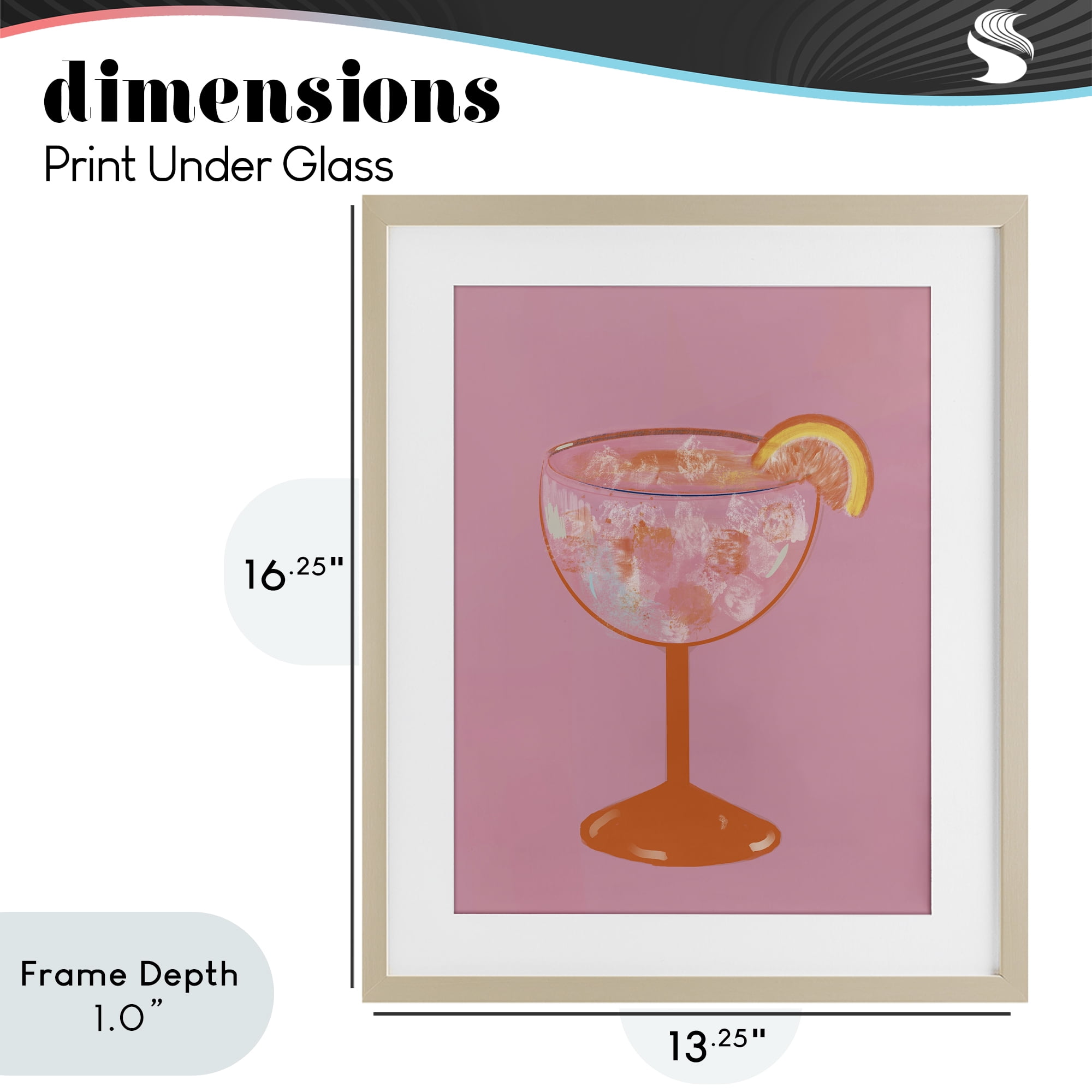 Stupell Industries Paloma Glass over Pink Birch Framed Print Under Glass, design by Robin Maria