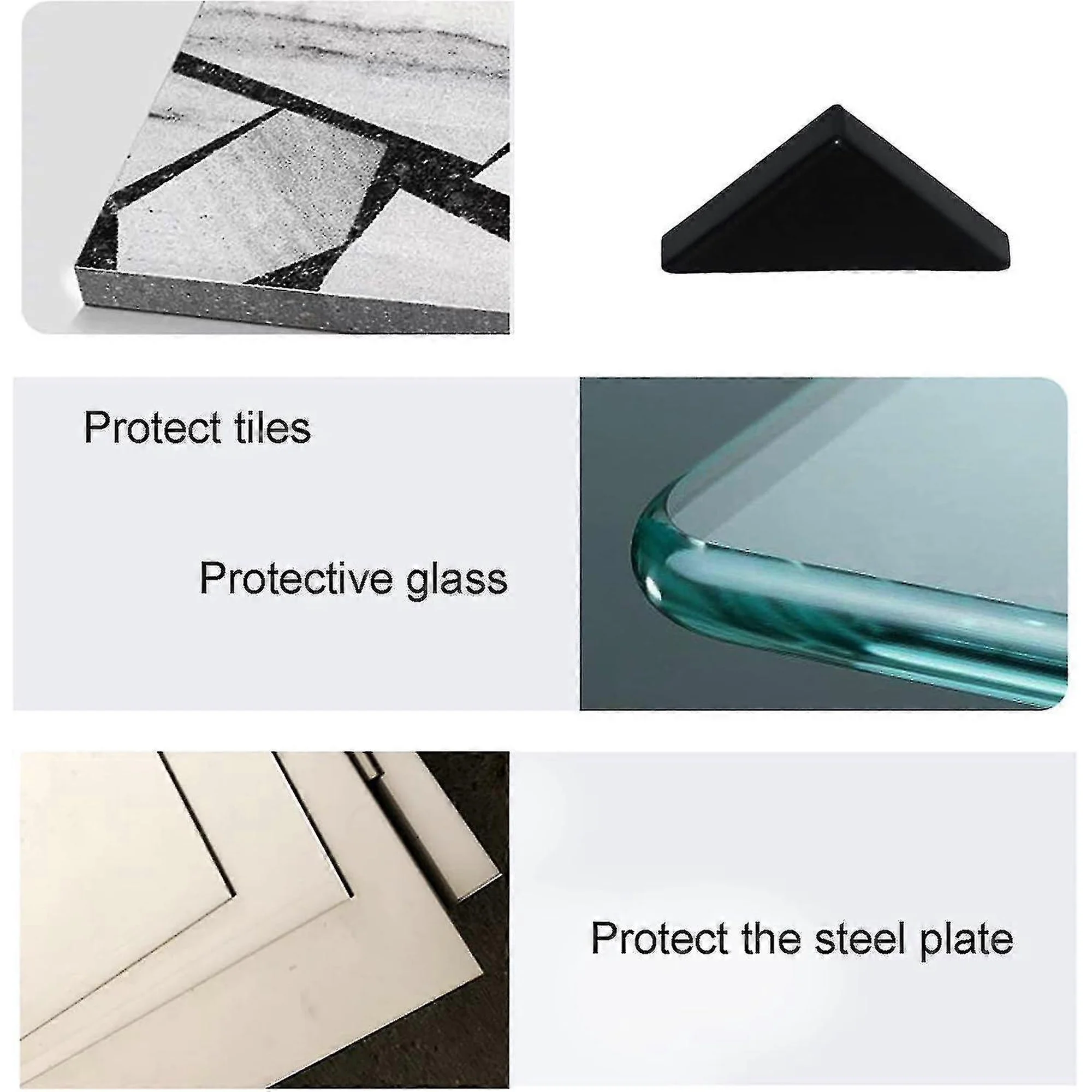 5mm Glass Mirror Safety Edge Corner Guards Cushion Plastics Protectors 200pcs Black