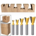 thumbnail image 3 of MesaSe 5pcs 8mm Shank Router Bits Set  Shank Carbide Dovetail Joint Router Bit Set Woodworking Cutter Tool, 3 of 21