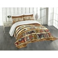 thumbnail image 3 of Ambesonne Tribal Quilted Bedspread Set 3 Pcs, Boho Folk, Queen Size, Multicolor, 3 of 5