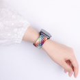 thumbnail image 4 of 2 piezas compatibles con Apple Watch Iwatch Bands 42 mm 44 mm 45 mm Mujeres Hombres, Pulsera elástica ajustable trenzada Solo Loop estirable para Iwatch S, 4 of 5