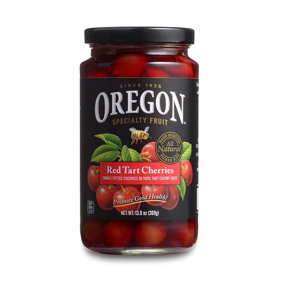 Oregon Fruit Products Red Tart Cherries in Cherry Juice 13 oz jar, (Pack of 4)