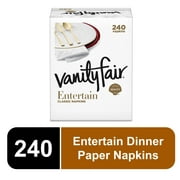 Vanity Fair Entertain Disposable Paper Napkins, White, 240 count
