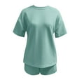 thumbnail image 5 of ibiyuan 2 Piece Sets for Women Summer Lounge Sets Casual Oversized Tshirts Shorts Matching Airport Travel Outfits, 5 of 5