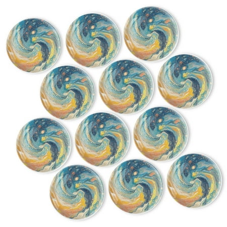 

Strong Refrigerator Magnet Fridge Sticker Stunning Fluid - Like Galaxy 12Pcs Beautiful Photo Decorative Magnet Set Small Round Crystal Glass Craftwork for Refrigerator Decor
