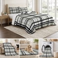 thumbnail image 6 of Twin Quilt Set 68''x86'', Sage Green Black Plaid Lightweight Summer Bedspread Coverlet Set with 2 Pillow Shams, Farmhouse Green Black Checkered Breathable All Season Quilt Bedding for Dorm/Bedroom, 6 of 9