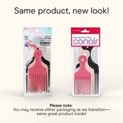 Conair Lift & Define Detangling Hair Pick Combs, 3-Pack with Small, Medium, Large