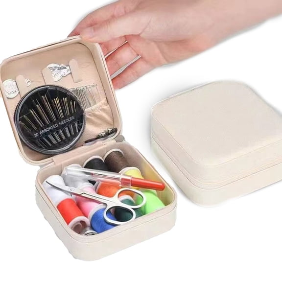 Sewing & Knitting Tools Kits Scissors Thimble Needle-Threading Device Measuring Tape with Leather Case Seam Ripper Wire PU box Old Lace 95x95x45mm