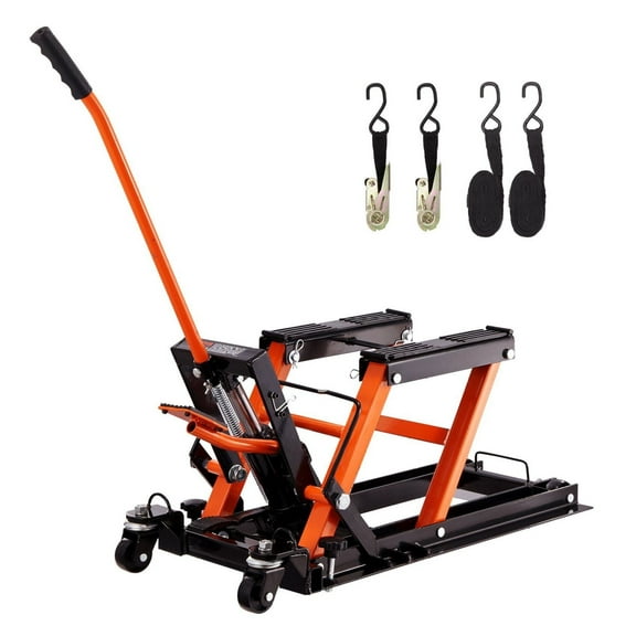 Motorcycle Jack 1500 LBS, Hydraulic Scissor Lift Jack Stand, 4.7-15" ATV Lift, Foot-Operated Hoist for Motorcycle, ATV, UTV Powersports Repair