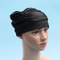 thumbnail image 3 of Luxshiny 2Ud Gorro De Natación Para Mujer Color Negro Ecológico Protección Para Cabello Plisado, 3 of 8