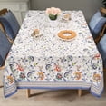 thumbnail image 2 of FINGERCRAFT Tablecloth, High GSM Cotton Fabric, Distinctive Printed Design Table Cover, Blue Floral (54in), 2 of 6