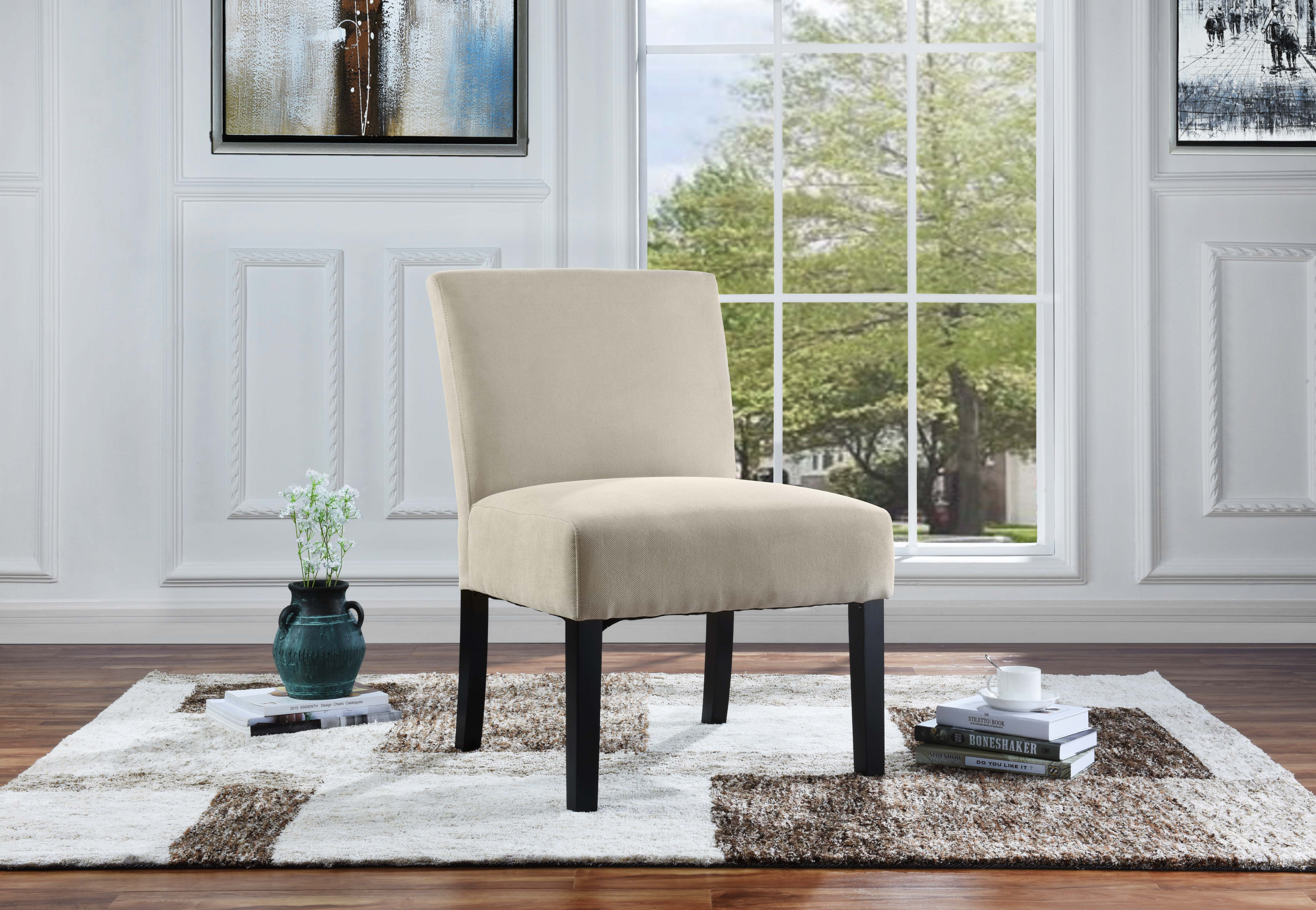 Modern sleek linen fabric living room accent chair walmart com