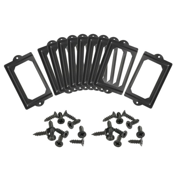 Metal Label Holders, 124x70mm 10Pack File Name Card Tag Label Frame, Black