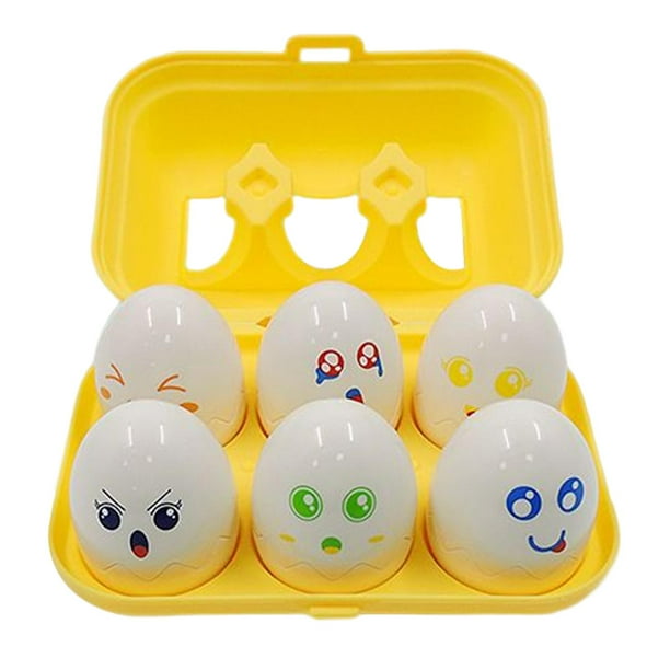 6 piezas Montessori Huevos Juguete Compromiso Juguete con soporte para huevos Favores de fiesta Huevos de Pascua Juguetes para niños en