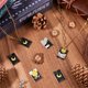 thumbnail image 4 of 1 caja de 24 amuletos de cartas del tarot de 4 estilos, esmaltados a granel, rectangulares, con diseño de sol, estrella, mano, luna, góticos negros., 4 of 6