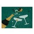 thumbnail image 3 of Cocktail Party Cutting Board, Clinking Glass Silhouettes and a Bottle of Champagne, Decorative Tempered Glass Cutting and Serving Board, in 3 Sizes, by Ambesonne, 3 of 5