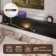 thumbnail image 3 of Queen Bed Frame with Storage Headboard and Charging Station, Bed Frame with LED Lights and USB Ports, Wooden Platform Bed Queen Size No Box Spring Needed, Black and White, 3 of 10