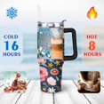 thumbnail image 4 of Colorful Vintage Flowers 40 Oz Tumbler with Handle Lid and Straw, Stainless Steel Double Walled Vacuum Insulated Cup, Cute Birthday Gifts Tumbler for Women Men Friends, 4 of 7